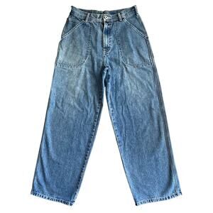 Vintage Y2k 90s Nautica Baggy Wide Leg Carpenter Mid Rise Jeans Fits Size 4/27